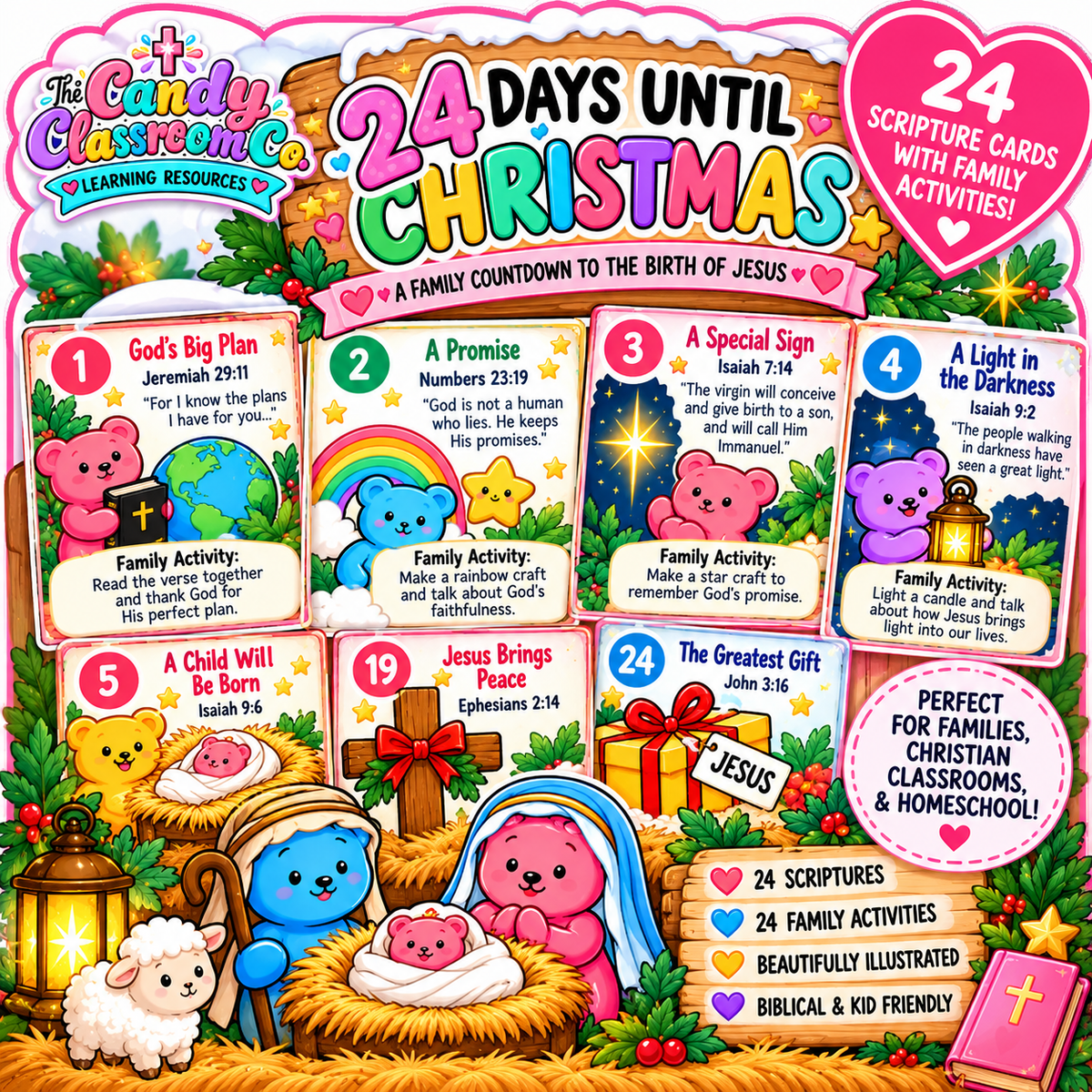 24 Days Until Christmas: A Family Advent Countdown to the Birth of Jesus