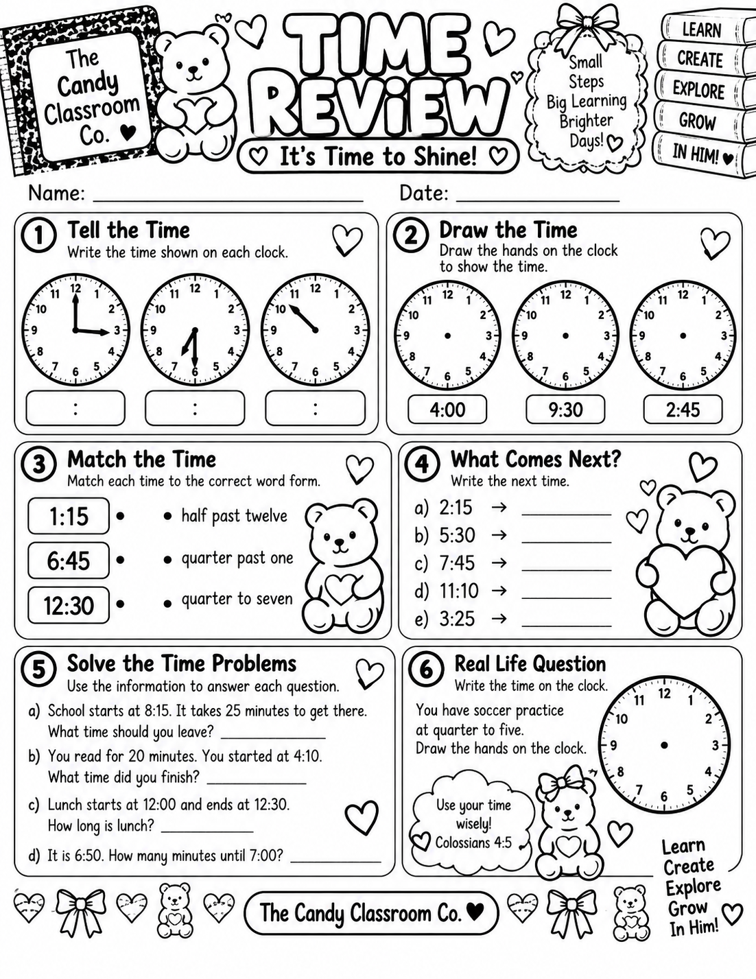 Gummy Bear Time Review 2-3 Grade