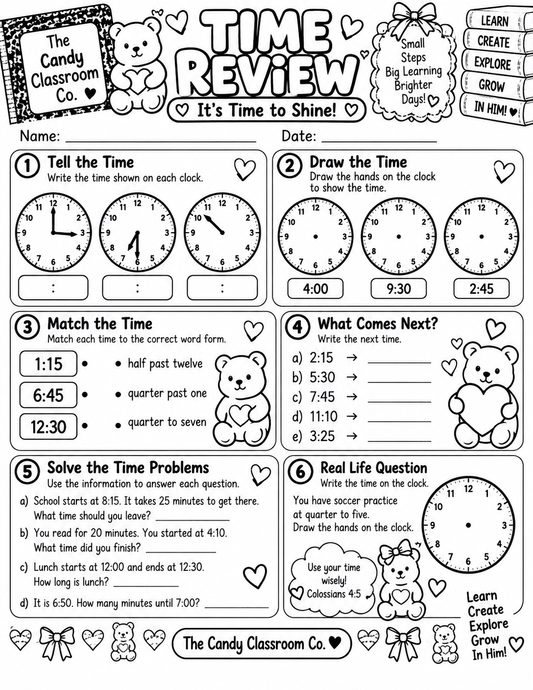 Gummy Bear Time Review 2-3 Grade