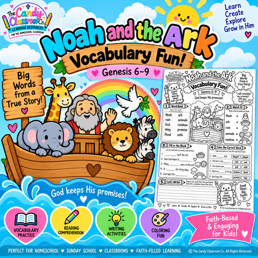 Noah's Ark Vocabulary Fun- Kindergarten to First Grade